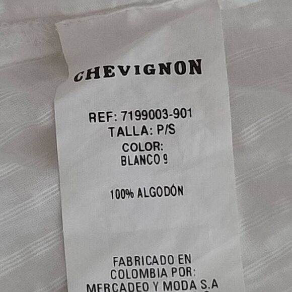 Chevignon Women's White Collared Long Sleeve Button Front Shirt Size Small - Picture 13 of 15